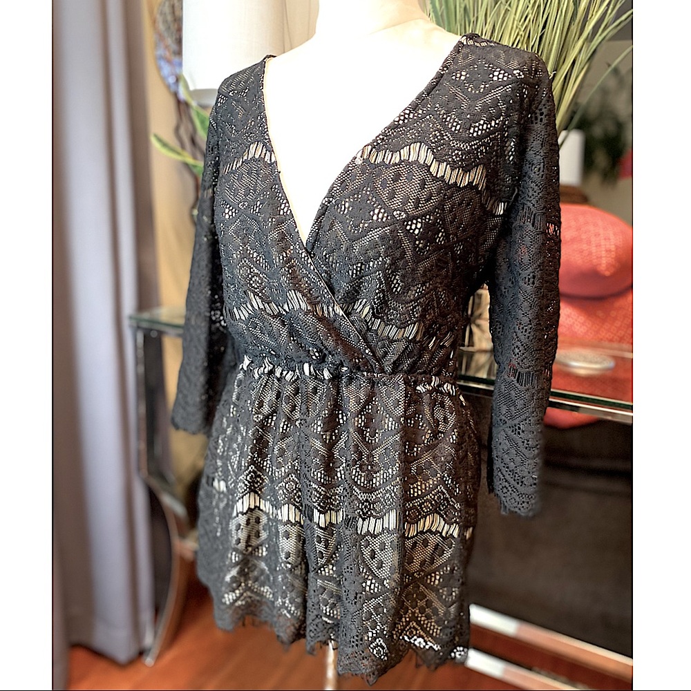 Black lace romper